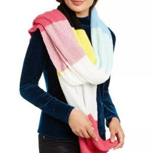 Women's Twisted Rib Colorblocked Muffler Scarf
